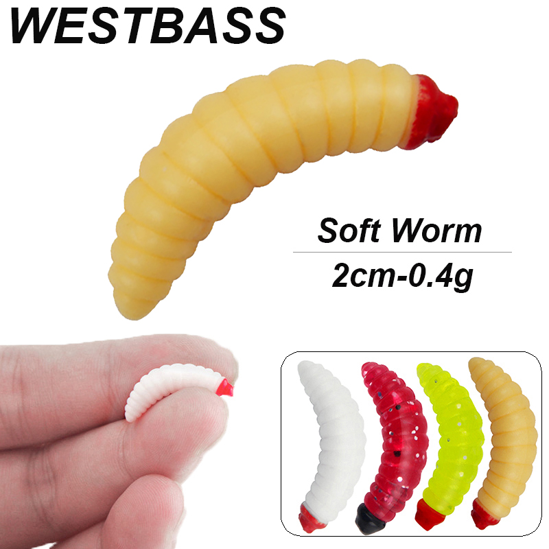 Fishing Lure Soft Plastic - WESTBASS 20/50PCS Soft Larva Swimbait 2cm