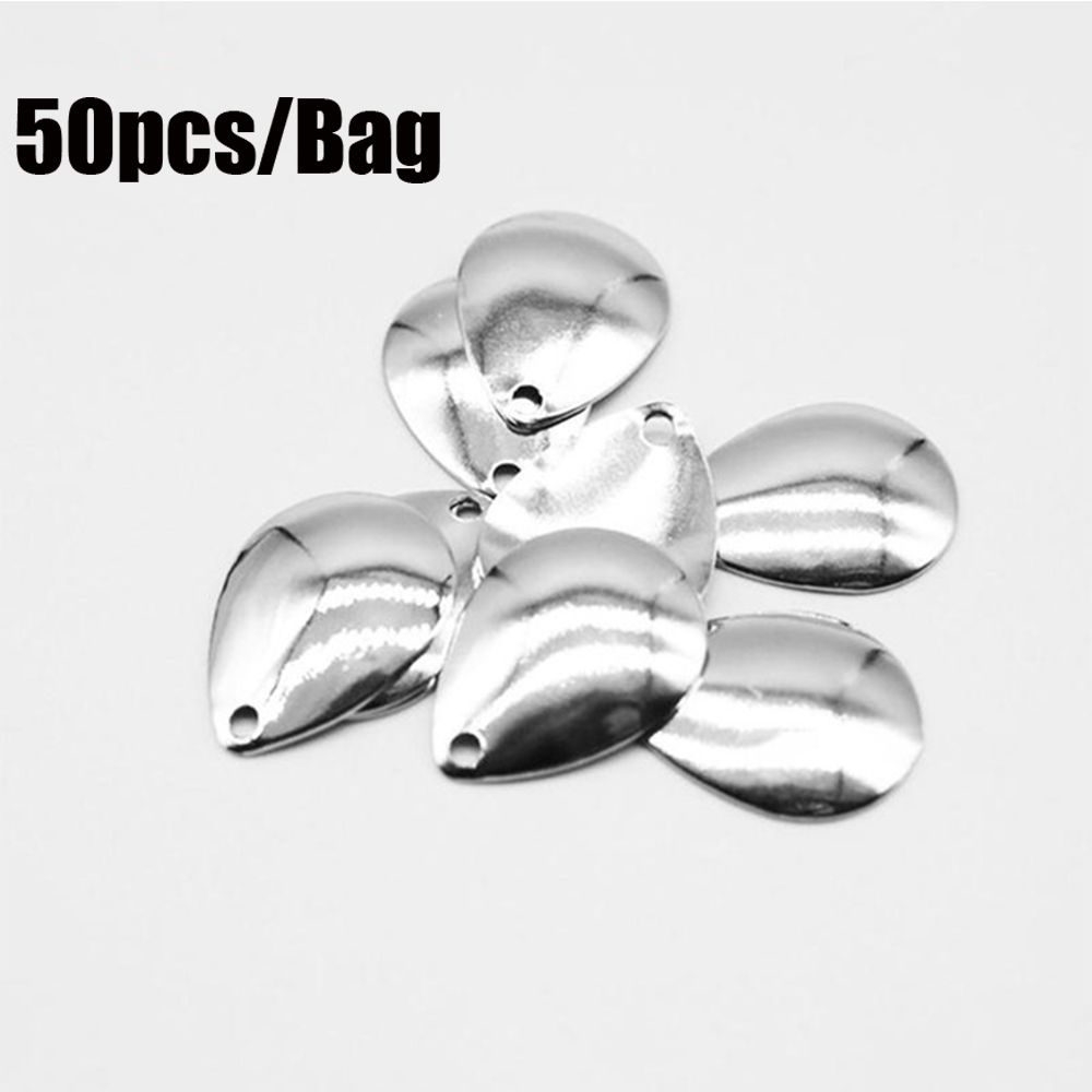 Fishing Lure Spoon - 50pcs Rotate Sequin Smooth Nickel Blades