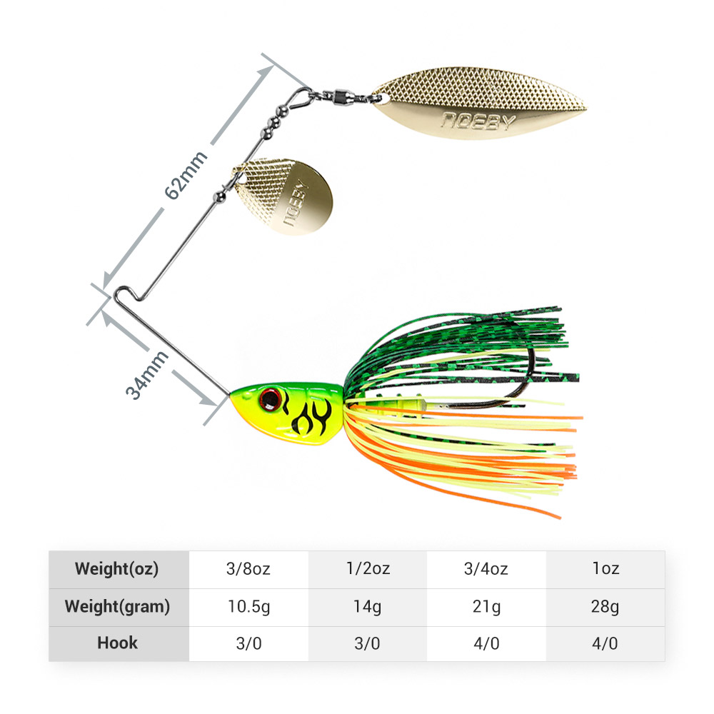 Noeby Spinnerbait 10.5g 14g 21 - огляд і ціна Fishing Lure Blade Bait