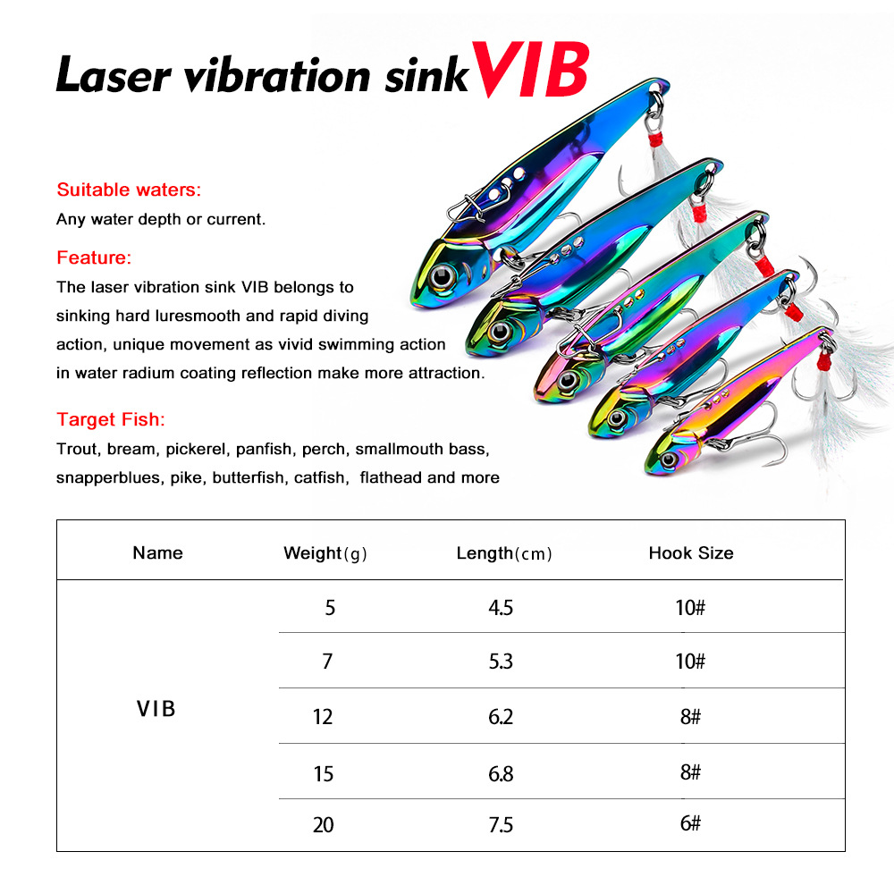 Colorful Metal VIB Lure Bait,  - огляд і ціна Fishing Lure Spoon