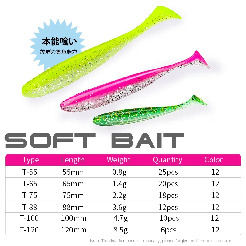 TSURINOYA NEW SIZE 100mm 120mm - огляд і ціна Fishing Lure Soft Plastic