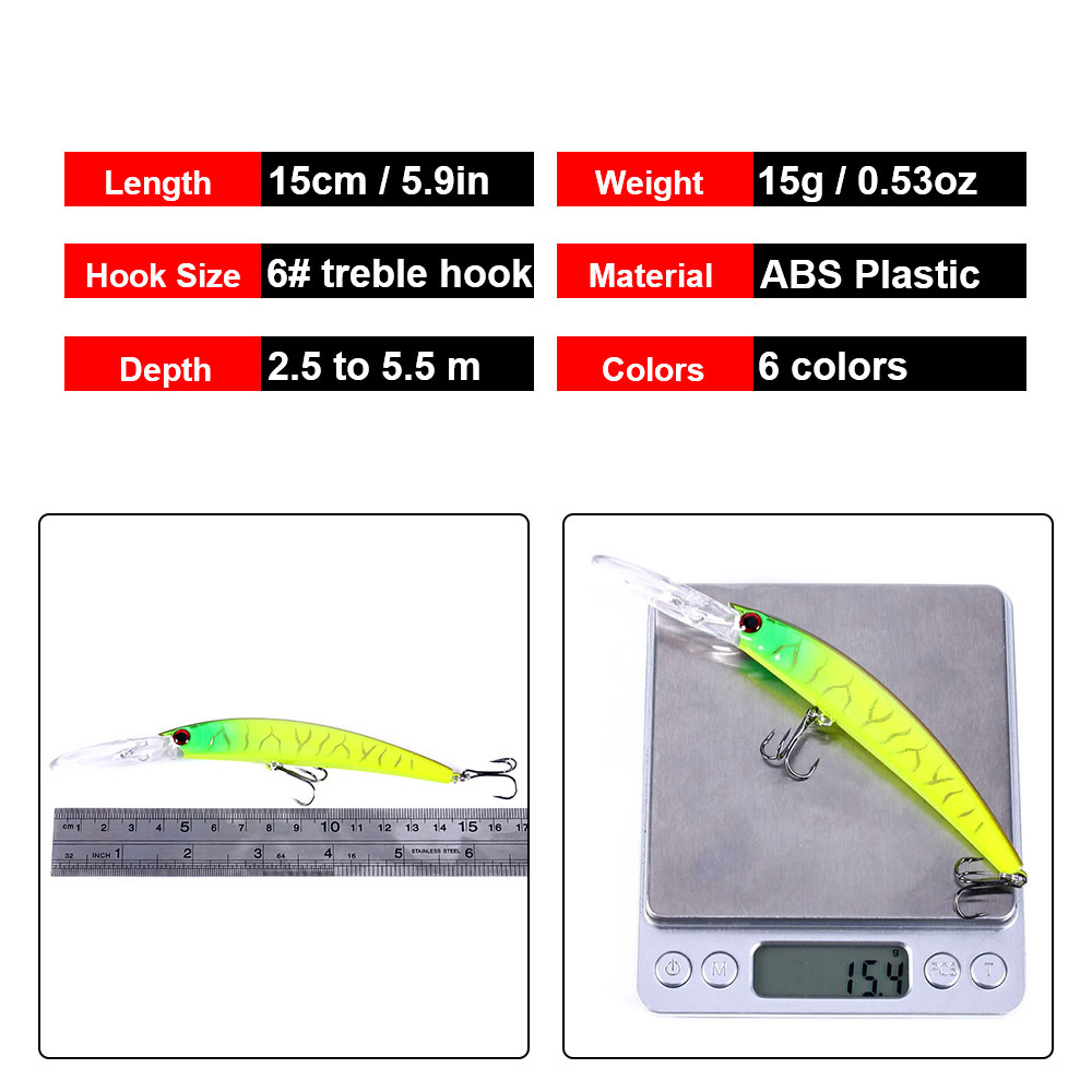 1PCS 15cm 15g  Deep Diving Jer - огляд і ціна Fishing Lure Jerkbait