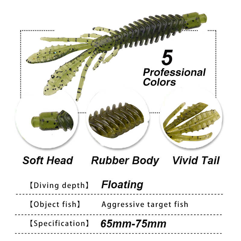 WESTBASS 5PCS Soft Larva Baits - огляд і ціна Fishing Lure Soft Plastic