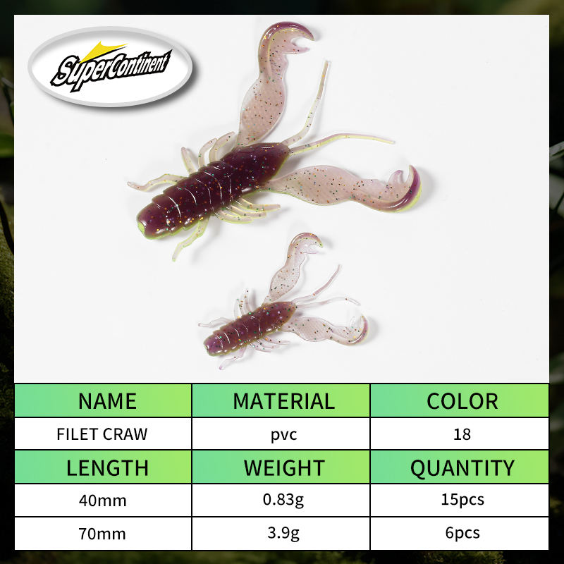 2023 Supercontinent Filet Craw - огляд і ціна Fishing Lure Soft Plastic