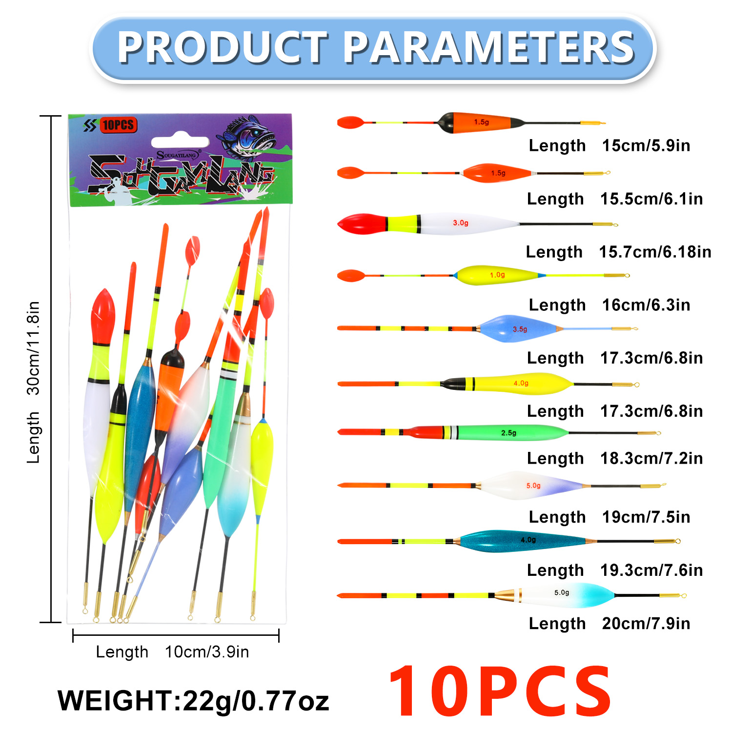 EVA Fishing Float Set 10pc 1.5 - огляд і ціна Fishing Lure Topwater
